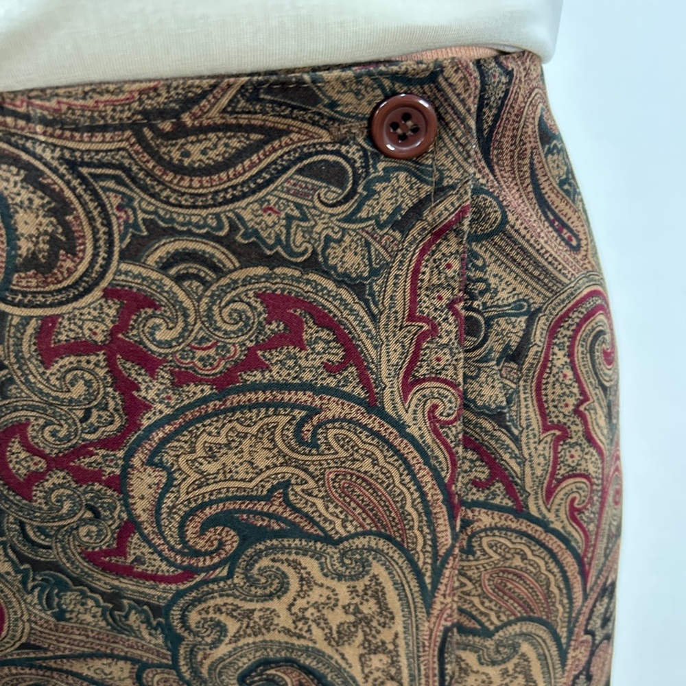 Vintage Talbots Paisley Midi Wrap Skirt - women’s size 2 - Picture 4 of 16